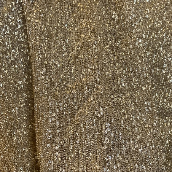 NWT Lilly Pulitzer Gold Metallic Crinkle Faye V-Neck Ruffle Dress - Sz XS - Picture 5 of 8